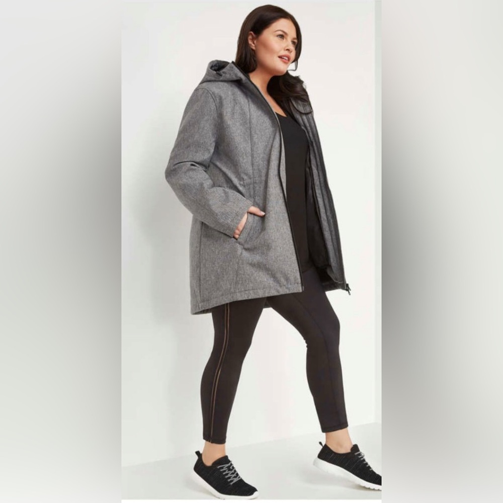 Joe Fresh Women’s Hooded Grey insulated Fall and spring Jacket, grey, small